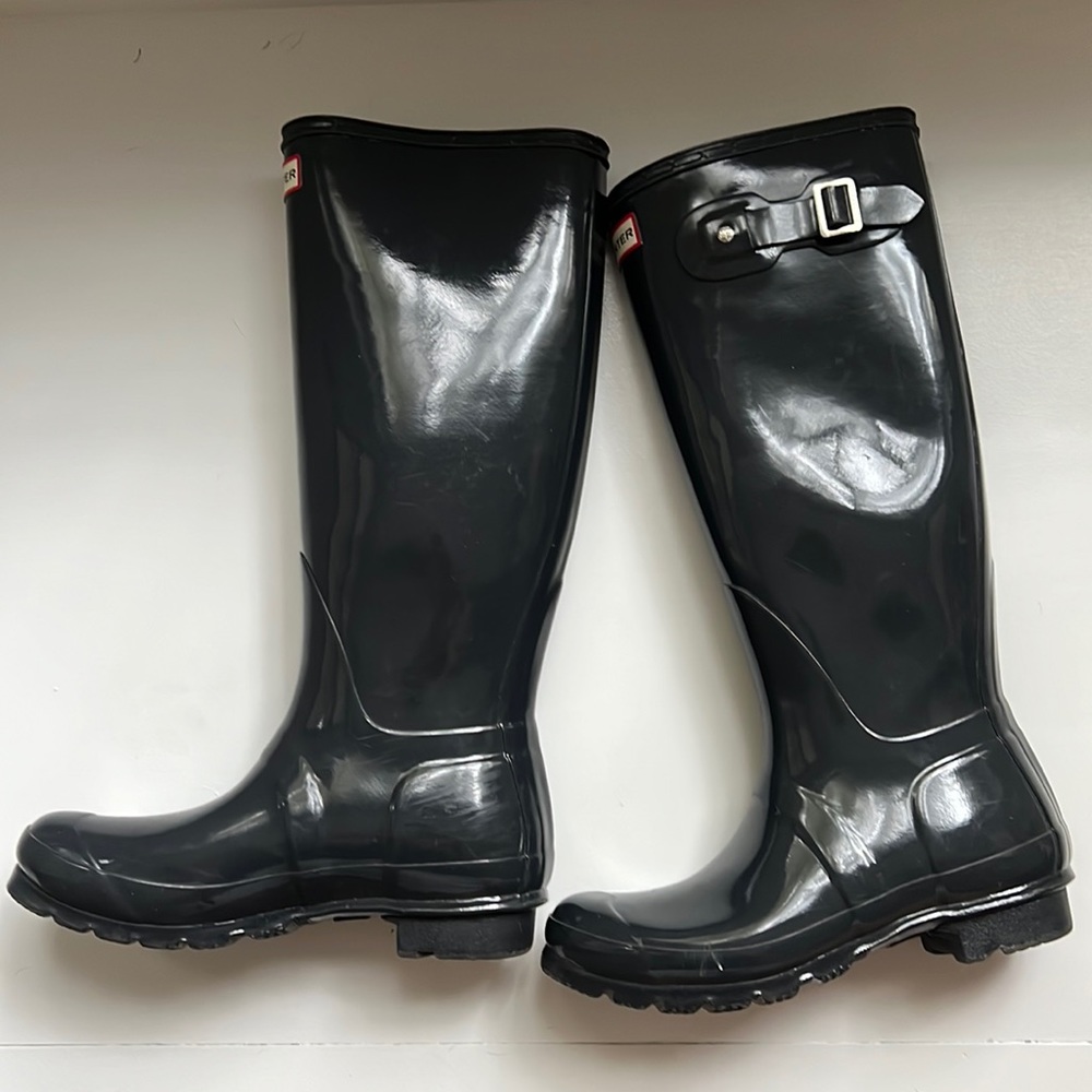 Lightly worn Hunter rain boots